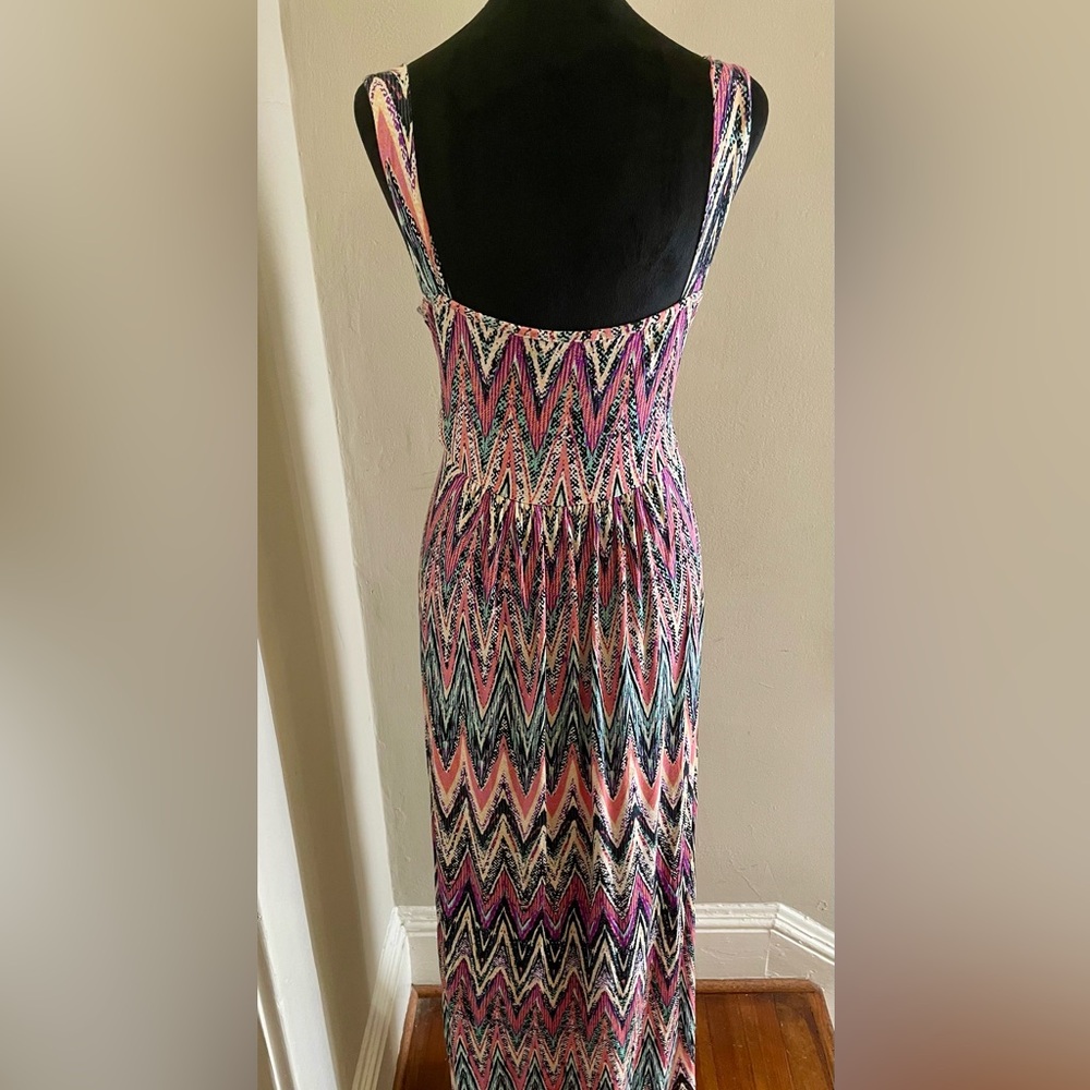 Loveappella Pink and Purple Chevron Maxi Dress - Picture 3 of 5